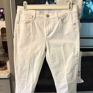 LOFT Women's White Straight Leg Jeans
